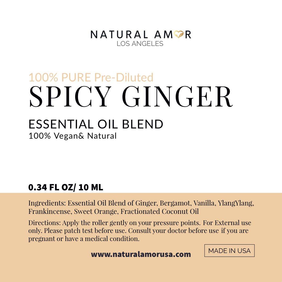 Spicy Ginger Roller ingredients 